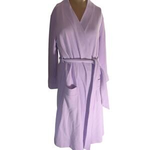 Indigo Lavendar Lilac Waffle Open Robe & Belt Women's Small Cotton/Polly